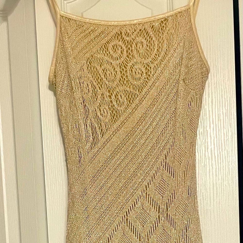 Gold lace tasseled dress 👗